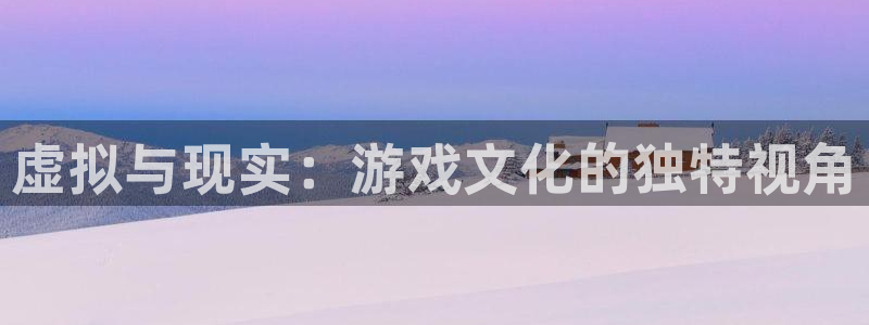 卧龙娱乐：虚拟与现实：游戏文化的独特视角